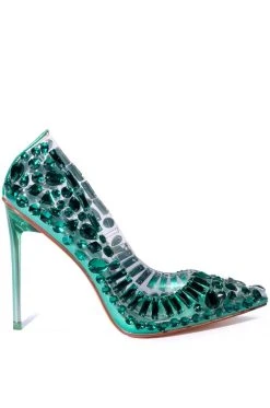 AZALEA WANG NOT BOSSY JUST A BOSS STILETTO PUMP IN GREEN