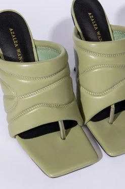 AZALEA WANG PENTHOUSE PARTY STILETTO SANDAL IN KHAKI -AKIRA salestore azalea wang penthouse party stiletto sandal in khaki khaki 6 6