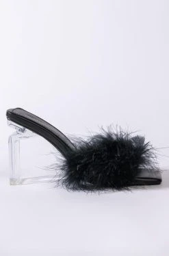 Alternative view of AZALEA WANG PILLOW TALK SQUARE TOE SANDAL IN BLACK