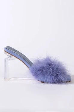 Alternative view of AZALEA WANG PILLOW TALK SQUARE TOE SANDAL IN PERIWINKLE