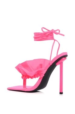 AZALEA WANG BEA STILETTO THONG SANDAL IN PINK -AKIRA salestore azalea wang pink stiletto sandal pink 5 5