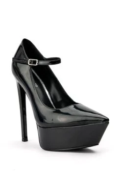 AZALEA WANG POWER PLATFORM STILETTO PUMP IN BLACK PATENT -AKIRA salestore azalea wang power platform stiletto pump in black patent black 3 3