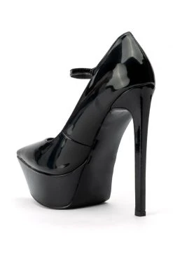 AZALEA WANG POWER PLATFORM STILETTO PUMP IN BLACK PATENT -AKIRA salestore azalea wang power platform stiletto pump in black patent black 4 4