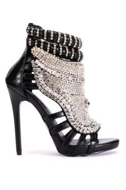 Alternative view of AZALEA WANG PUSH YOUR LUCK STILETTO SANDAL IN BLACK