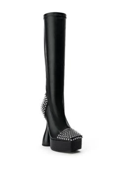 Alternative view of AZALEA WANG RIGHT ON BEAT CHUNKY BOOT WITH 4 WAY STRETCH IN BLACK