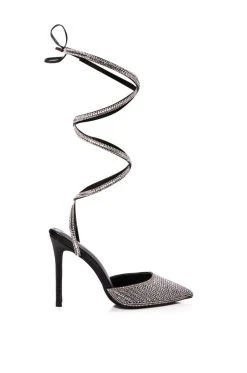 Alternative view of AZALEA WANG RISS BLING LACE UP PUMP IN BLACK