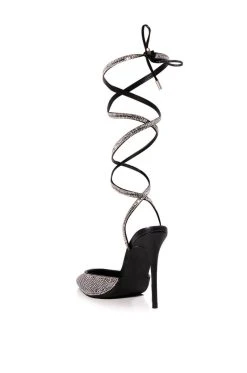 AZALEA WANG RISS BLING LACE UP PUMP IN BLACK -AKIRA salestore azalea wang riss bling lace up pump in black black 4 4