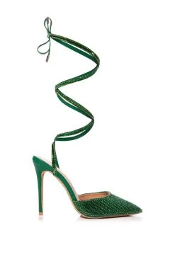 Alternative view of AZALEA WANG RISS BLING LACE UP PUMP IN GREEN