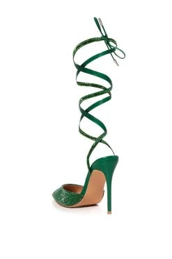 AZALEA WANG RISS BLING LACE UP PUMP IN GREEN -AKIRA salestore azalea wang riss bling lace up pump in green green 4 4