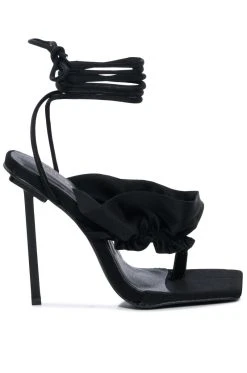 Alternative view of AZALEA WANG RUFFLE MY FEATHERS STILETTO SANDAL IN BLACK