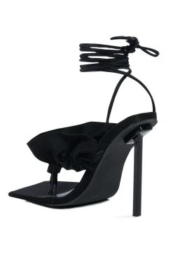 AZALEA WANG RUFFLE MY FEATHERS STILETTO SANDAL IN BLACK -AKIRA salestore azalea wang ruffle my feathers stiletto sandal in black black 4 4