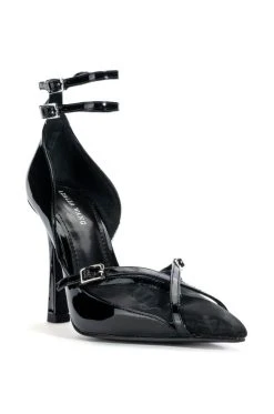 AZALEA WANG SASHA BUCKLE STRAP PUMP IN BLACK -AKIRA salestore azalea wang sasha buckle strap pump in black black 3 3