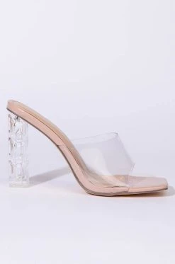 AZALEA WANG SATURDAY NIGHT MOOD CHUNKY SANDAL IN NUDE -AKIRA salestore azalea wang saturday night mood chunky sandal in nude nude 4 4