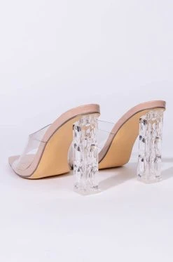 AZALEA WANG SATURDAY NIGHT MOOD CHUNKY SANDAL IN NUDE -AKIRA salestore azalea wang saturday night mood chunky sandal in nude nude 6 6