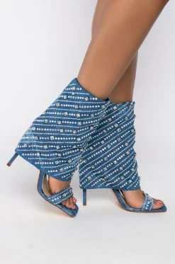 AZALEA WANG SAY IT LIKE YOU MEAN IT STILETTO SANDAL IN DENIM