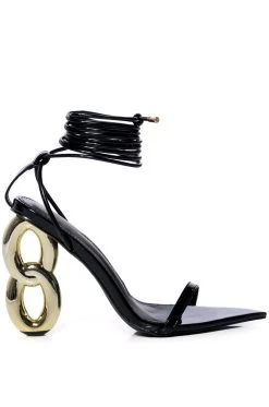 Alternative view of AZALEA WANG SHAWNA LACE UP SANDAL IN BLACK