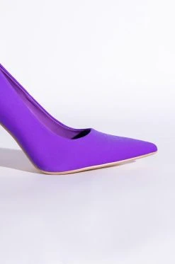 AZALEA WANG SIMPLY CHIC STILETTO PUMP IN PURPLE -AKIRA salestore azalea wang simply chic stiletto pump in purple purple 6 6