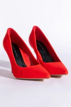 AZALEA WANG SIMPLY CHIC STILETTO PUMP IN RED -AKIRA salestore azalea wang simply chic stiletto pump in red red 4 4