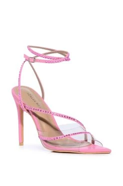 AZALEA WANG SITKA EMBELLISHED STILETTO SNADAL IN PINK -AKIRA salestore azalea wang sitka embellished stiletto snadal in pink pink 3 3