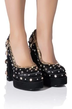 AZALEA WANG SOMETHING NEW SATIN PUMP IN BLACK