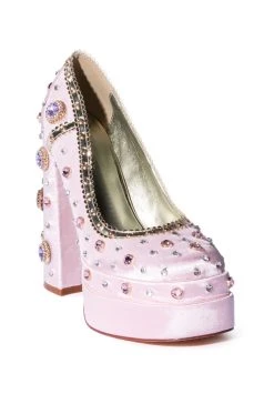 AZALEA WANG SOMETHING NEW SATIN PUMP IN PINK -AKIRA salestore azalea wang something new satin pump in pink pink 3 3
