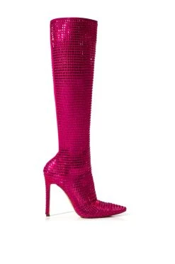 Alternative view of AZALEA WANG STATUE EMBELLISHED STRETCH BOOT IN PINK