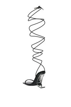 AZALEA WANG STEP YOUR GAME UP FLOATING HEEL STRAPPY SANDAL IN BLACK -AKIRA salestore azalea wang step your game up floating heel strappy sandal in black black 4 4