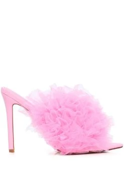 Alternative view of AZALEA WANG STILETTO TULLE SANDAL IN PINK