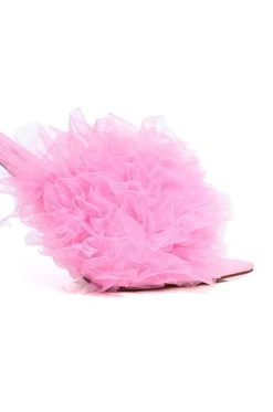 AZALEA WANG STILETTO TULLE SANDAL IN PINK -AKIRA salestore azalea wang stiletto tulle sandal in pink pink 5 5