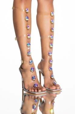 AZALEA WANG SUGAR AND SPICE STILETTO SANDAL IN HOLOGRAM -AKIRA salestore azalea wang sugar and spice stiletto sandal in hologram hologram 1 1 c1 c1 c1