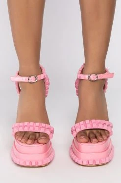Alternative view of AZALEA WANG SWEET LIKE SUGAR CHUNKY SANDAL IN PINK