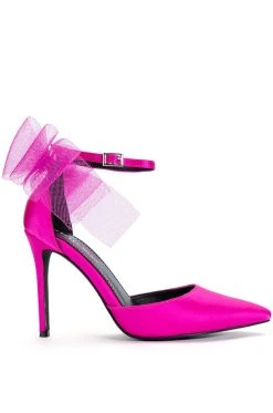 Alternative view of AZALEA WANG SWEETIE TRENDY BOW PUMPS IN FUCHSIA