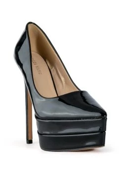 AZALEA WANG SWEETPEA PATENT STILETTO PLATFORM PUMP -AKIRA salestore azalea wang sweetpea patent stiletto platform pump black 3 3