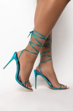 Alternative view of AZALEA WANG TAKE THE LEAP WITH ME STILETTO SANDAL IN TURQUOISE