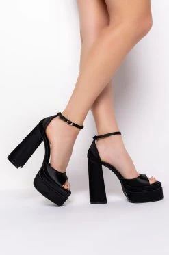 Alternative view of AZALEA WANG TALK ABOUT IT CHUNKY SANDAL IN BLACK