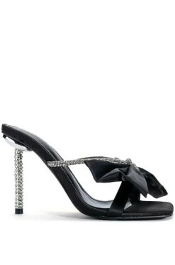 Alternative view of AZALEA WANG TATUM BOW RHINESTONE SANDAL IN BLACK
