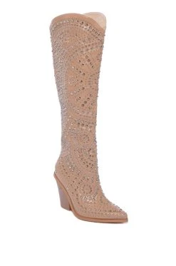 Alternative view of AZALEA WANG TEXAS EMBELLISHED WESTERN BOOT IN NUDE