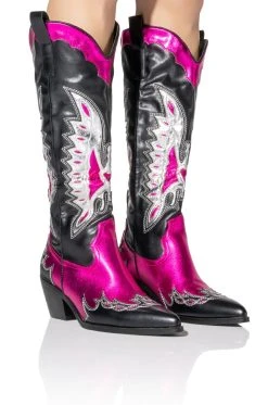 AZALEA WANG THE IT GIRL COWBOY BOOT IN PINK -AKIRA salestore azalea wang the it girl cowboy boot in pink pink 1 1