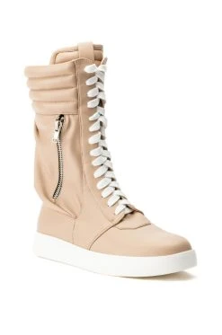 AZALEA WANG TONY MID CALF SNEAKER IN BONE -AKIRA salestore azalea wang throw it back mid calf flat sneaker in bone bone 3 3