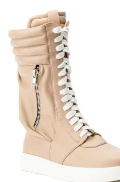 AZALEA WANG TONY MID CALF SNEAKER IN BONE -AKIRA salestore azalea wang throw it back mid calf flat sneaker in bone bone 5 5