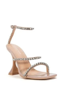 AZALEA WANG UNLIMITED EMBELLISHED SANDAL IN NUDE -AKIRA salestore azalea wang unlimited embellished sandal in nude nude 3 3