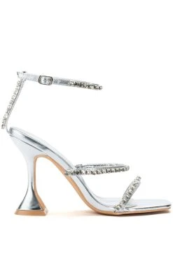 Alternative view of AZALEA WANG UNLIMITED EMBELLISHED SANDAL IN SILVER