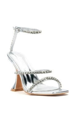 AZALEA WANG UNLIMITED EMBELLISHED SANDAL IN SILVER -AKIRA salestore azalea wang unlimited embellished sandal in silver silver 3 3