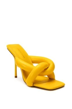 AZALEA WANG WALK ON BY PUFF SANDAL IN YELLOW -AKIRA salestore azalea wang walk on by puff sandal in yellow yellow 3 3 c1