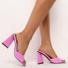 AZALEA WANG WORK FOR IT CHUNKY SANDAL IN PURPLE