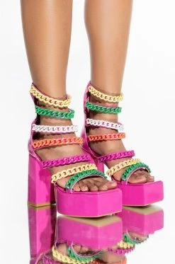 AZALEA WANG WORTH THE WAIT CHUNKY SANDAL IN MULTI -AKIRA salestore azalea wang worth the wait chunky sandal in multi multi 1 1 c1