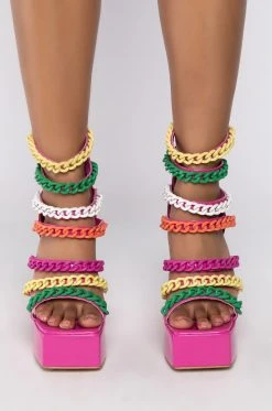 AZALEA WANG WORTH THE WAIT CHUNKY SANDAL IN MULTI -AKIRA salestore azalea wang worth the wait chunky sandal in multi multi 3 3