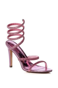 Alternative view of AZALEA WANG WRENLEY RHINESTONE STILETTO SANDAL IN PINK