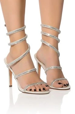 AZALEA WANG WRENLEY RHINESTONE STILETTO SANDAL IN WHITE -AKIRA salestore azalea wang wrenley stiletto sandal in white white 1 1