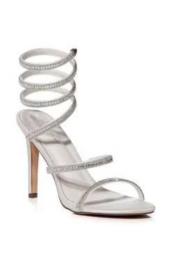 Alternative view of AZALEA WANG WRENLEY RHINESTONE STILETTO SANDAL IN WHITE